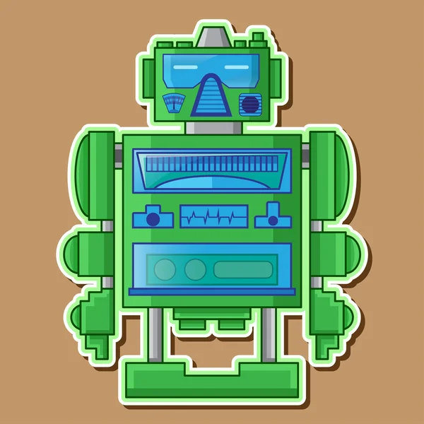 Verde lindo robot diseño de vectores — Archivo Imágenes Vectoriales