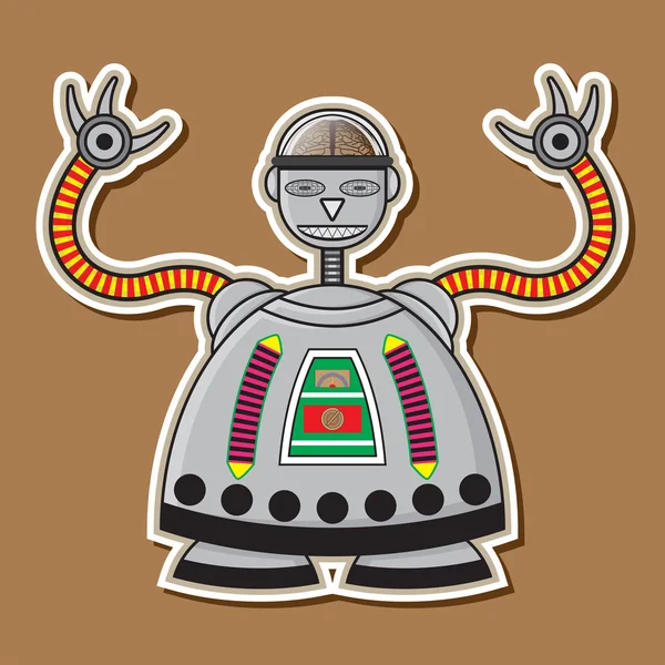 Aranyos acél Robot Vector Design — Stock Vector