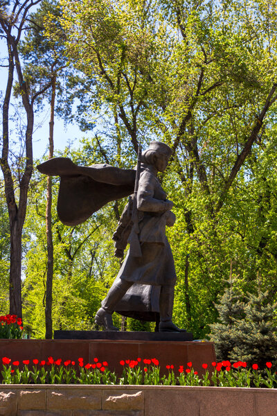ALMATY, KAZAKHSTAN - april 16, 2016: Monument Aliya Moldagulova 