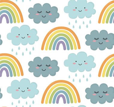 Gökkuşaklarıyla kusursuz desen, yağmur damlalarıyla gülümseyen bulutlar ve kapalı gözlerle bulutlar. Çocuksu bir geçmişi var.