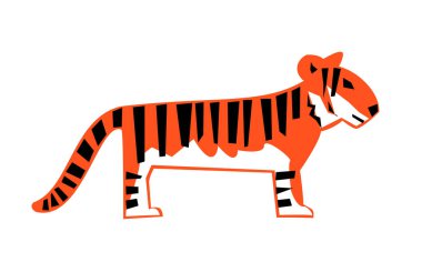 Beyaz arka planda bir kaplanın grafiksel resmi