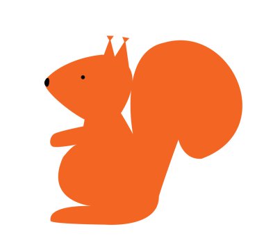  Beyaz arkaplanda turuncu bir sincabın grafiksel resmi