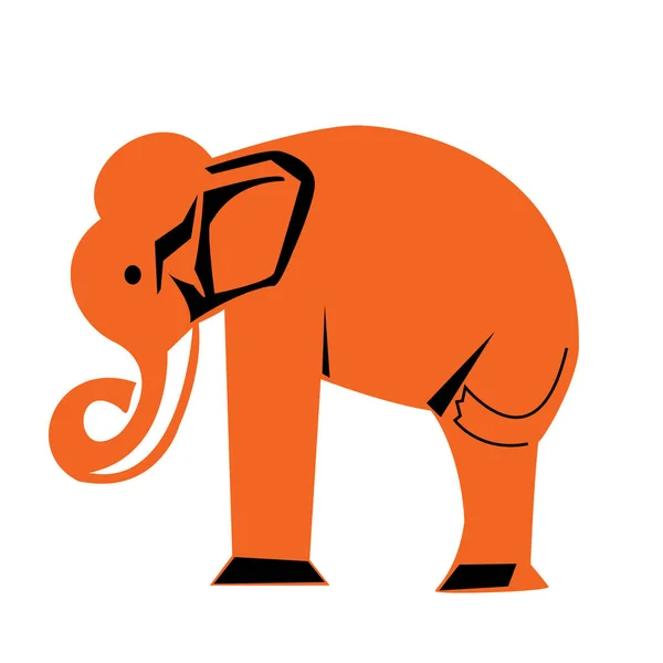 Imagem Gráfica Elefante Laranja Sobre Fundo Branco — Fotografia de Stock