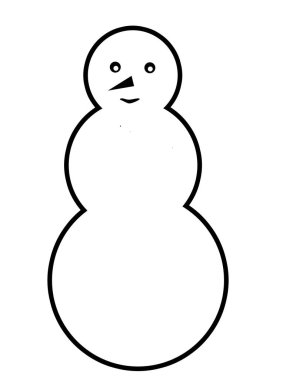 Beyaz arkaplanda siyah çizgili üç toplu bir kardan adam.