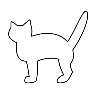 Kuyruğu havada bir kedinin grafiksel görüntüsü.