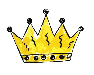 Beyaz arka planda sarı taç.