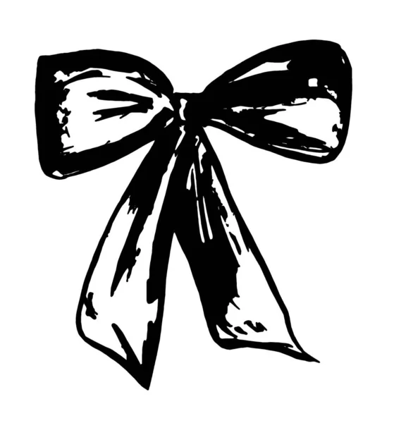 Black White Image Ribbon Bow — Stock Photo, Image