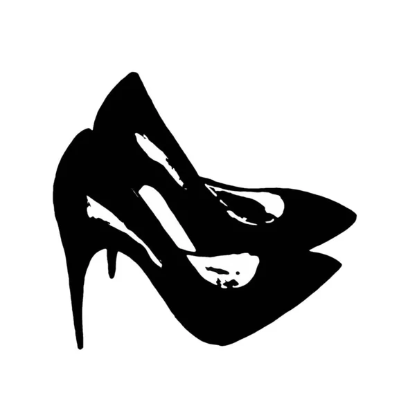 Image Graphique Des Chaussures Talons Hauts Pour Femmes Noir — Photo