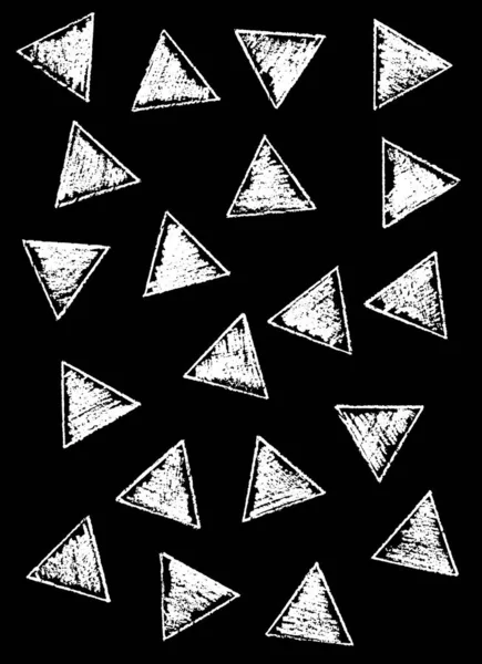 黑色背景上的白色三角形图案 — 图库照片