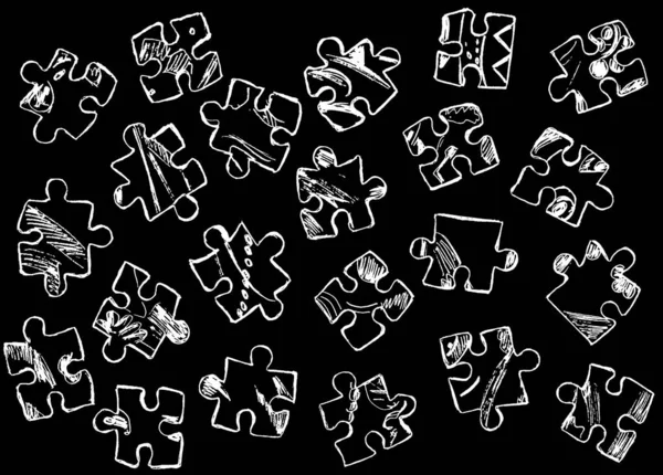 Witte Mazayka Puzzels Een Zwarte Achtergrond — Stockfoto