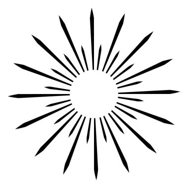 Merkezi bir çemberden yayılan şekillendirilmiş güneş patlaması ya da yıldız patlaması tasarımı. Basit, çarpıcı ve cesur..