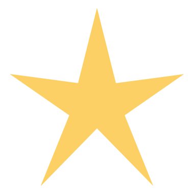 Tek, katı sarı, beş köşeli bir yıldız, düz beyaz bir arkaplan üzerine kuruludur. Yıldızın biraz yuvarlak noktaları var..