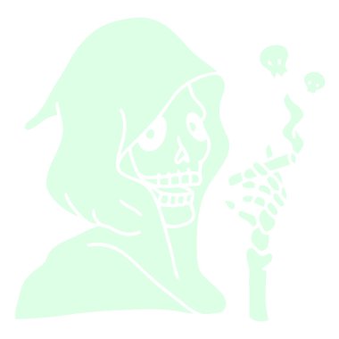 Açık yeşil, uzun, dalgalı saçları olan, küçük çiçeklerle süslenmiş, bir anime kızı tasviri..