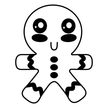 Kawaii zencefilli ekmeğin basit bir resmi. İri, anlamlı gözleri ve dostça bir gülümsemesi var..