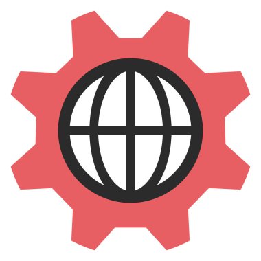 Merkezinde küresel bağlantıyı ve teknolojik gelişmeyi temsil eden küresel bir sembolle stilize edilmiş bir vites..