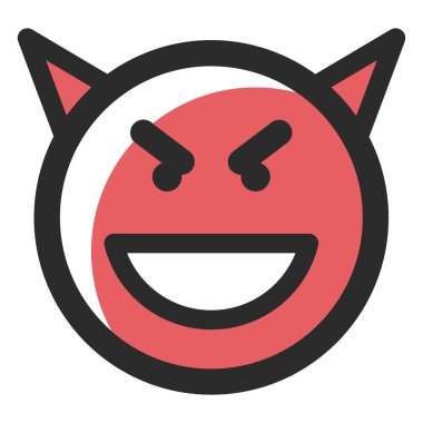 şeytan yüz simgesi dış hat biçiminde