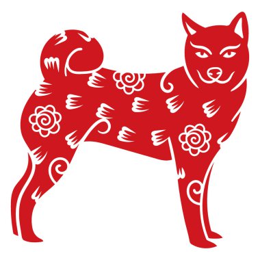 Yeni yıl Çin 'inin köpek cinsi. 2018, kırmızı köpek.