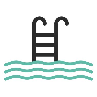 Yüzme havuzu renk ikonu. vektör illüstrasyonu