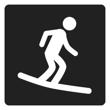 Beyaz arkaplanda izole edilmiş basit bir kayak simgesi