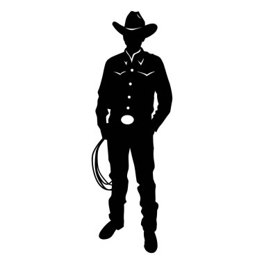 Kovboy şapkalı kovboy vektör çizimi