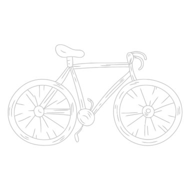 Bisiklet vektör simgesi. Beyaz arkaplan bisikletinde izole edilmiş ana hat vektör simgesi.