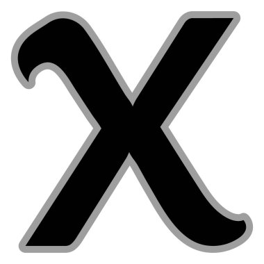 X harfi çizim tasarımı