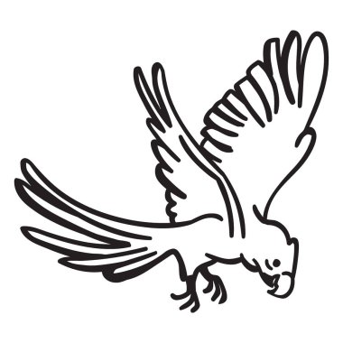 Güvercin kuşu izole edilmiş simgeyi uçuruyor