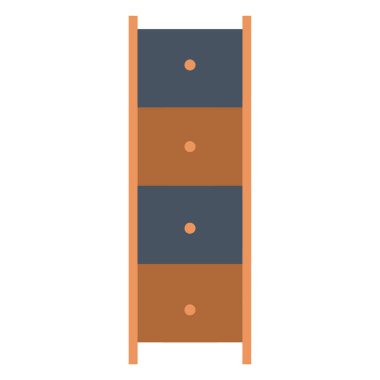 Ahşap raf simgesi. Düz renk tasarımı. vektör illüstrasyonu.