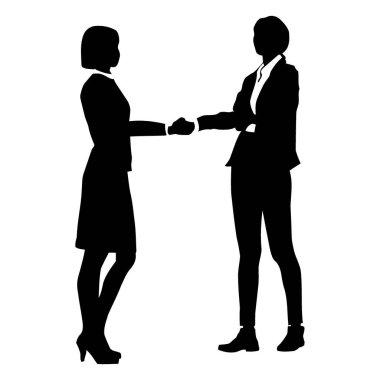 iş çifti siluet simgesi, vektör illüstrasyonu