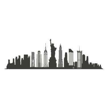 Dubai şehir manzarasının silueti