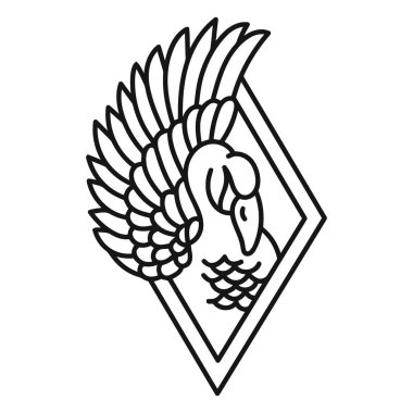 Kuşun izole edilmiş çizgisi