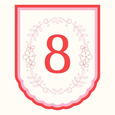 Beyaz çerçevede sekiz numara.