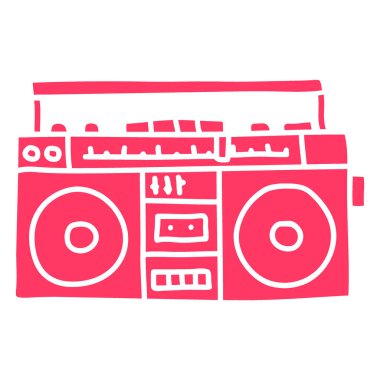 Müzik kaseti. Müzik çalar. vektör illüstrasyonu