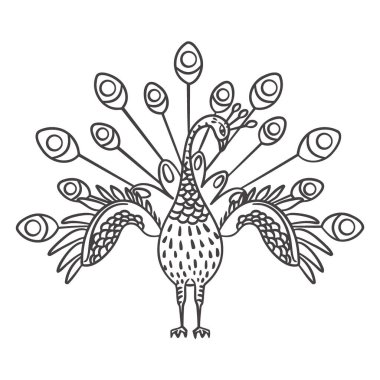 Yapraklı el çizimi baykuş.