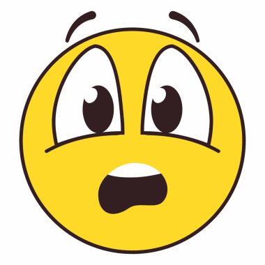 çizgi film yüz ifadesi simgesi, vektör illüstrasyonu