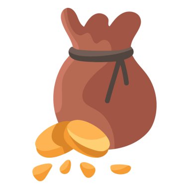 Çanta çuvalı ikonu. ağ tasarımı için çuval çuvalı vektör simgesinin düz çizimi