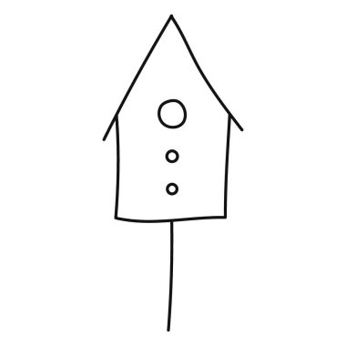 Ev ikonu. el çizimi biçim illüstrasyonu