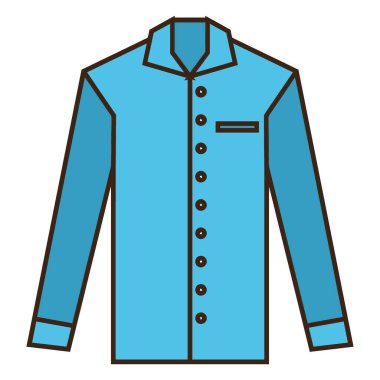 mavi gömlek simgesi, vektör illüstrasyonu
