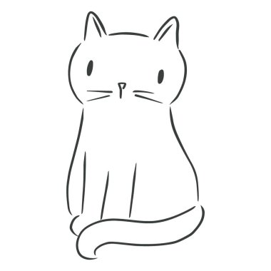 Kedi ikonu. Web ve mobil tasarım için beyaz arkaplanda izole edilmiş vektör çizimi