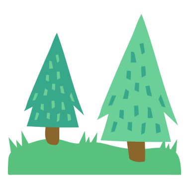 Çam ağaçları doğa ikonu vektör illüstrasyon tasarımı