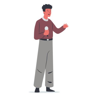 beyaz arka plan vektör illüstrasyon tasarımı üzerinde duran genç adam