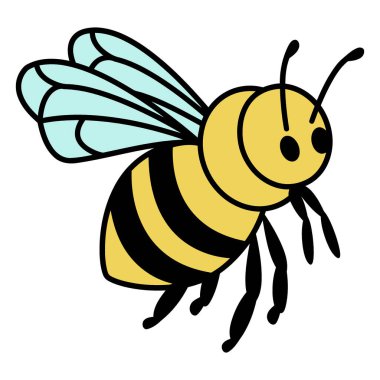 Arı simgesi. Web için basit böcek vektör simgesi çizimi