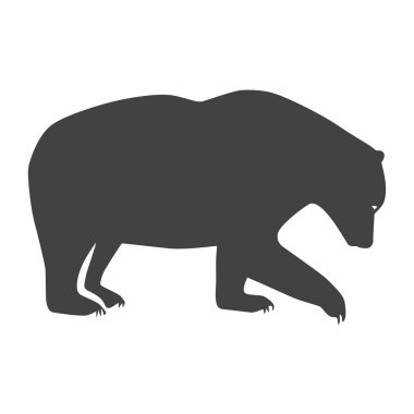 Ayı vektör simgesi. Siyah vektör logosu beyaz arka plan ayısı üzerinde izole edildi.