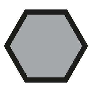 Altıgen altıgen simgesi, basit vektör illüstrasyonu