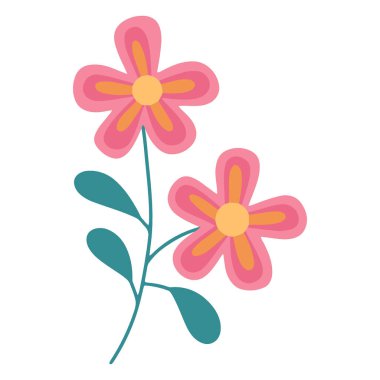 Çiçek dekoratif süs ikonu vektör illüstrasyon tasarımı