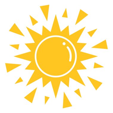 Güneş. Web simgesi basit illüstrasyon