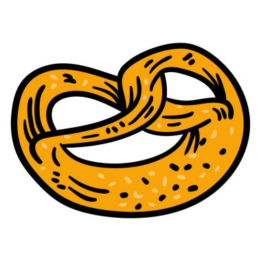 karikatür simit, vektör illüstrasyonu