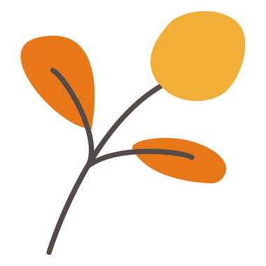 Beyaz arkaplanda sonbahar yaprağı, illüstrasyon, vektör.