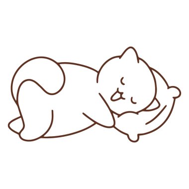 Şirin kedi ikonu. Yerel vektör sembolünün ana hatları. Web tasarımı