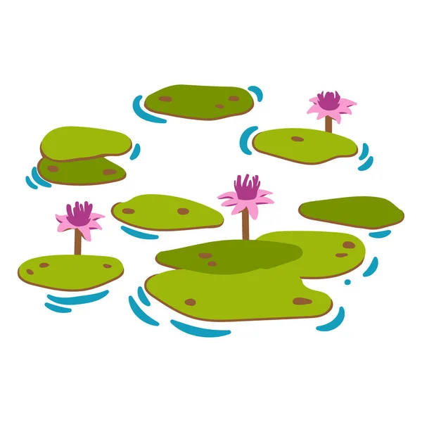 Nilüfer çiçekleri ve gölet